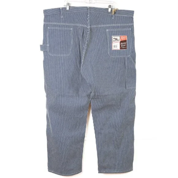 VINTAGE DEADSTOCK Pointer Brand Hickory Striped Carpenter Jeans Size 46x30